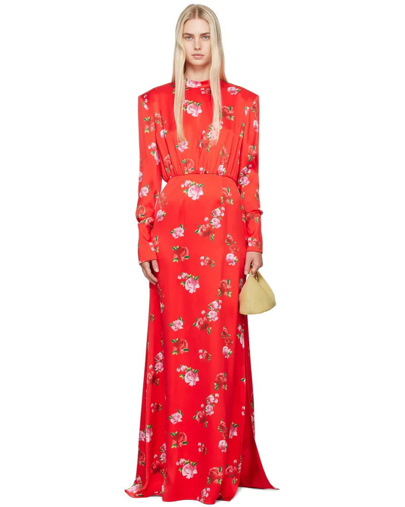 Magda Butrym Red Floral Maxi Dress Red