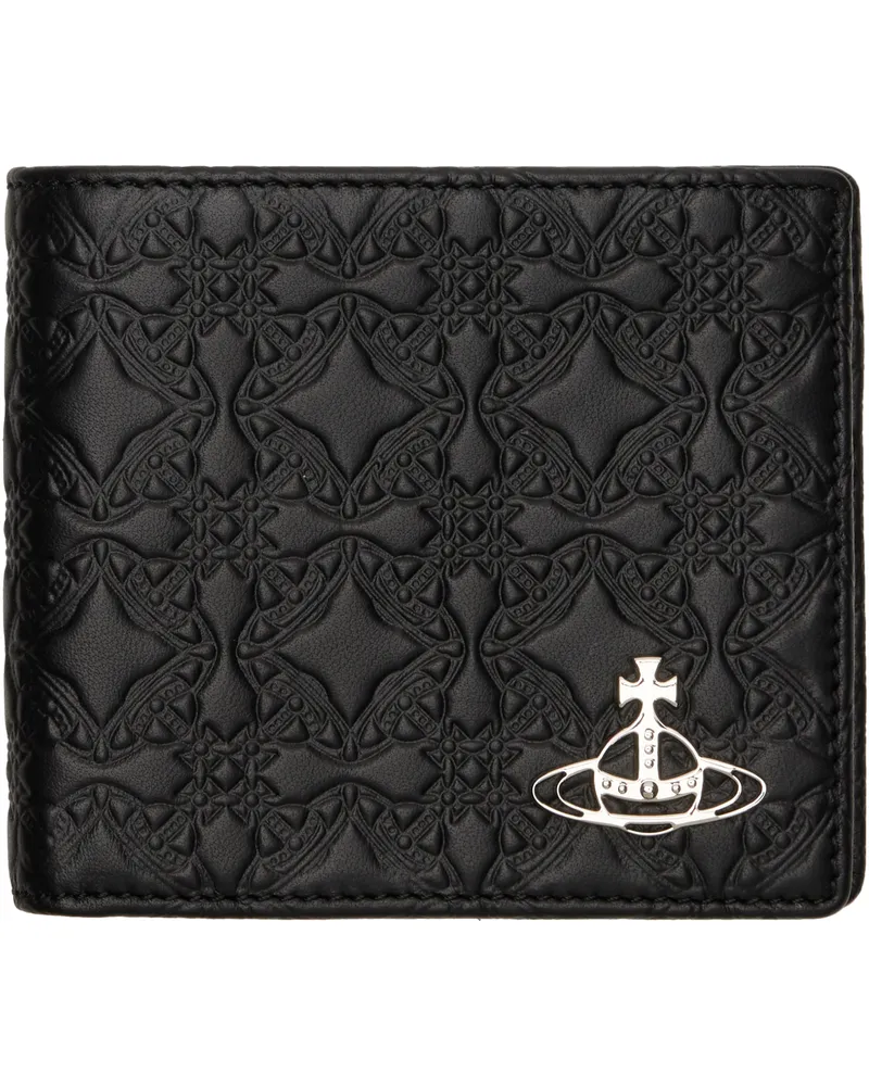 Vivienne Westwood Black Lambskin Man. Billfold Wallet Aw24-n403