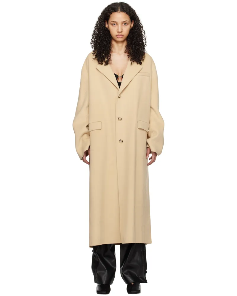 Nanushka Beige Veda Coat Creme