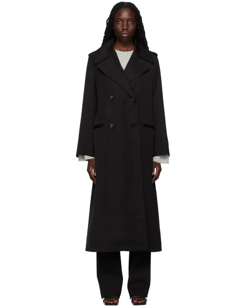 Totême Black Fluid Trench Coat Black