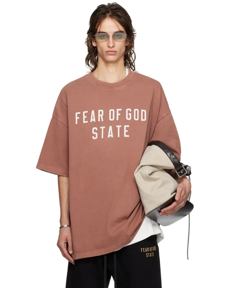 Fear of God Burgundy Crewneck T-shirt Crimson