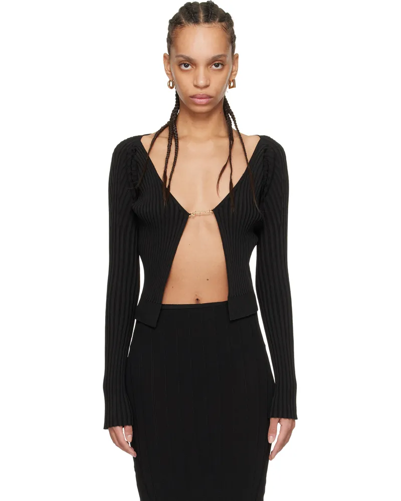 Jacquemus Black 'The long Pralù knit' Cardigan 990