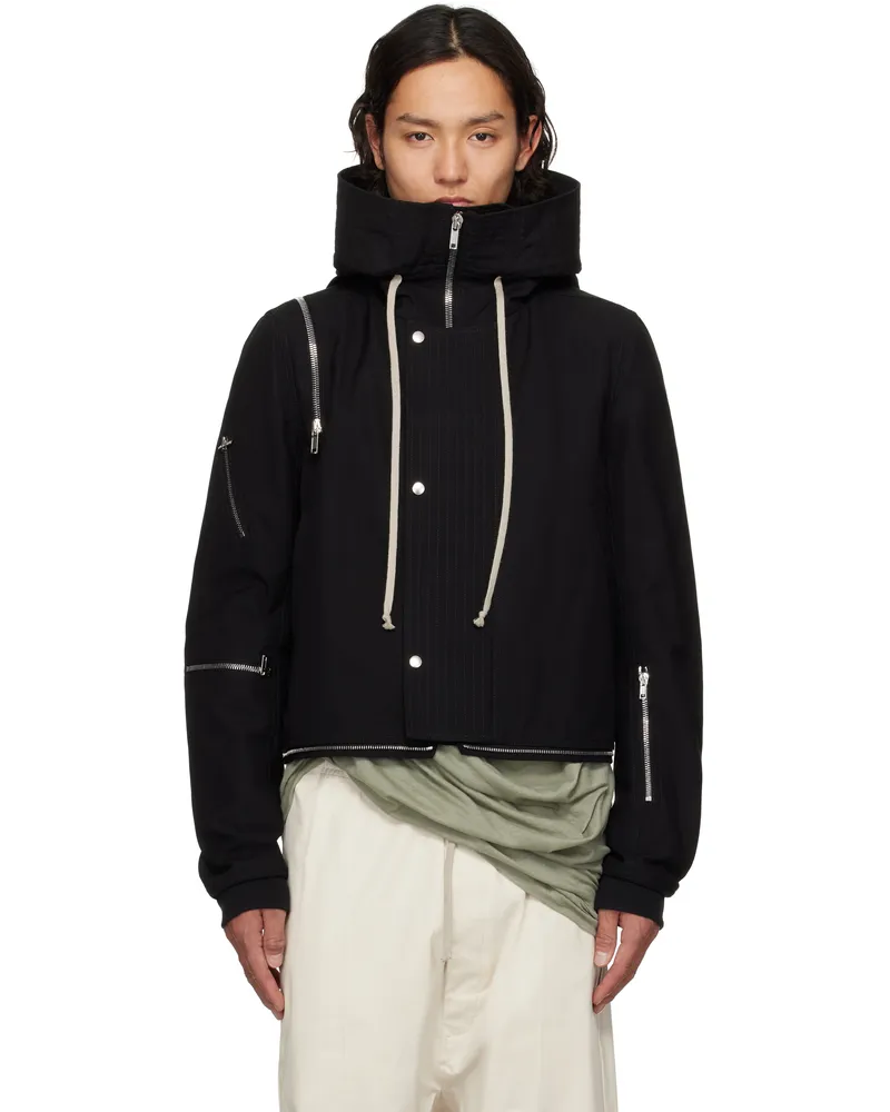 Rick Owens Black Hollywood Cropped Headon Parka 09