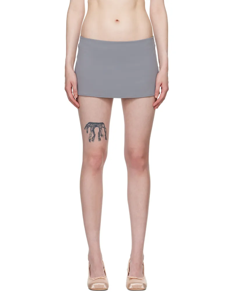 GUIZIO Gray Micro Miniskirt Ash