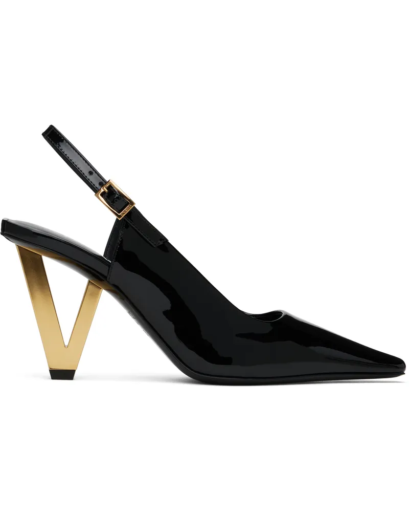 Versace Black V2025 Patent Slingback 85 mm Heels 1b00v-black-versace