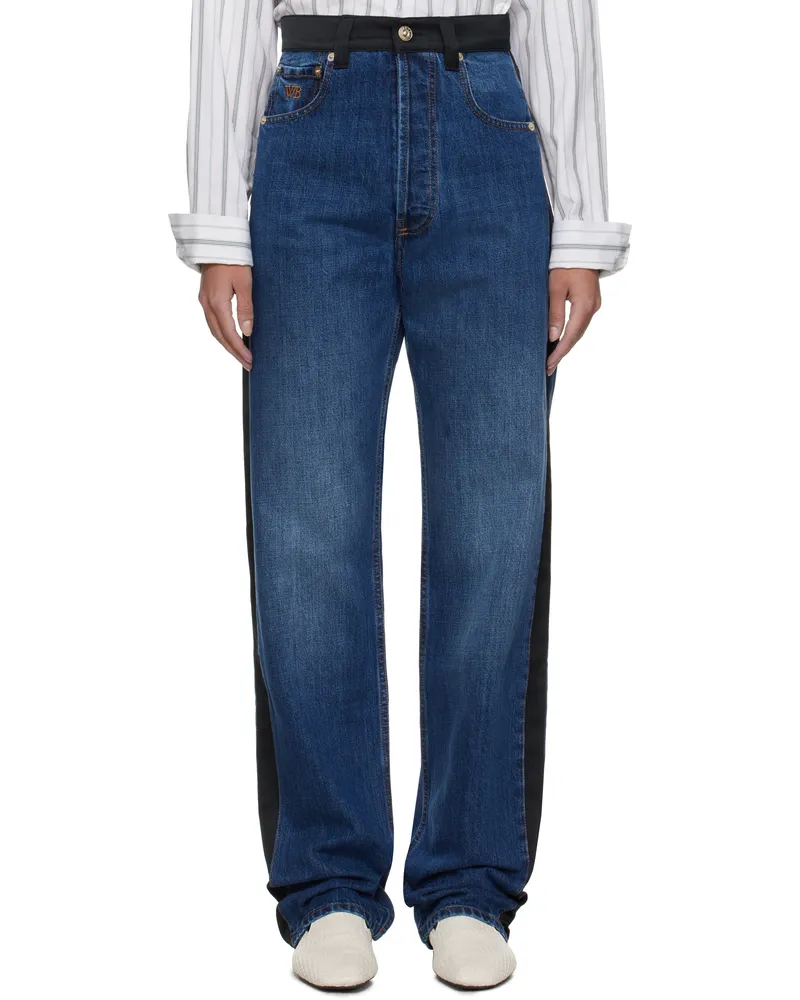 Wales Bonner Blue & Black Echo Jeans Indigo