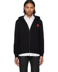 Comme des Garçons Black Double Heart Hoodie Black