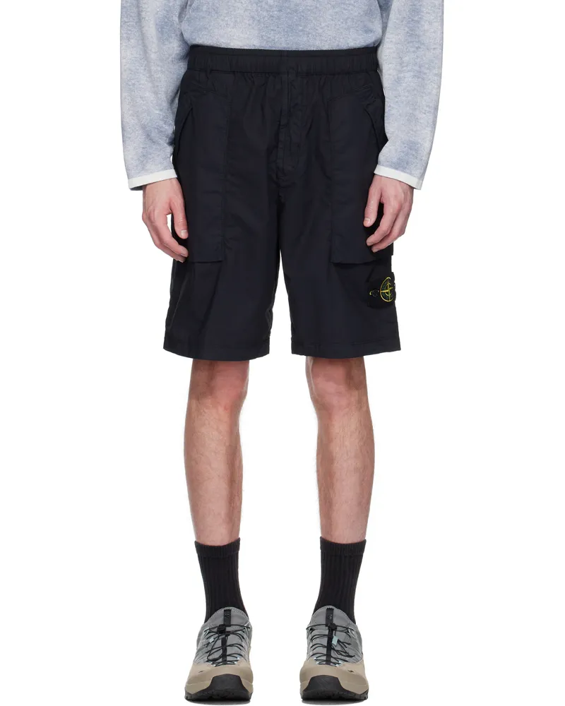 Stone Island Navy Stretch Cotton Tela Paracadute Shorts V0020