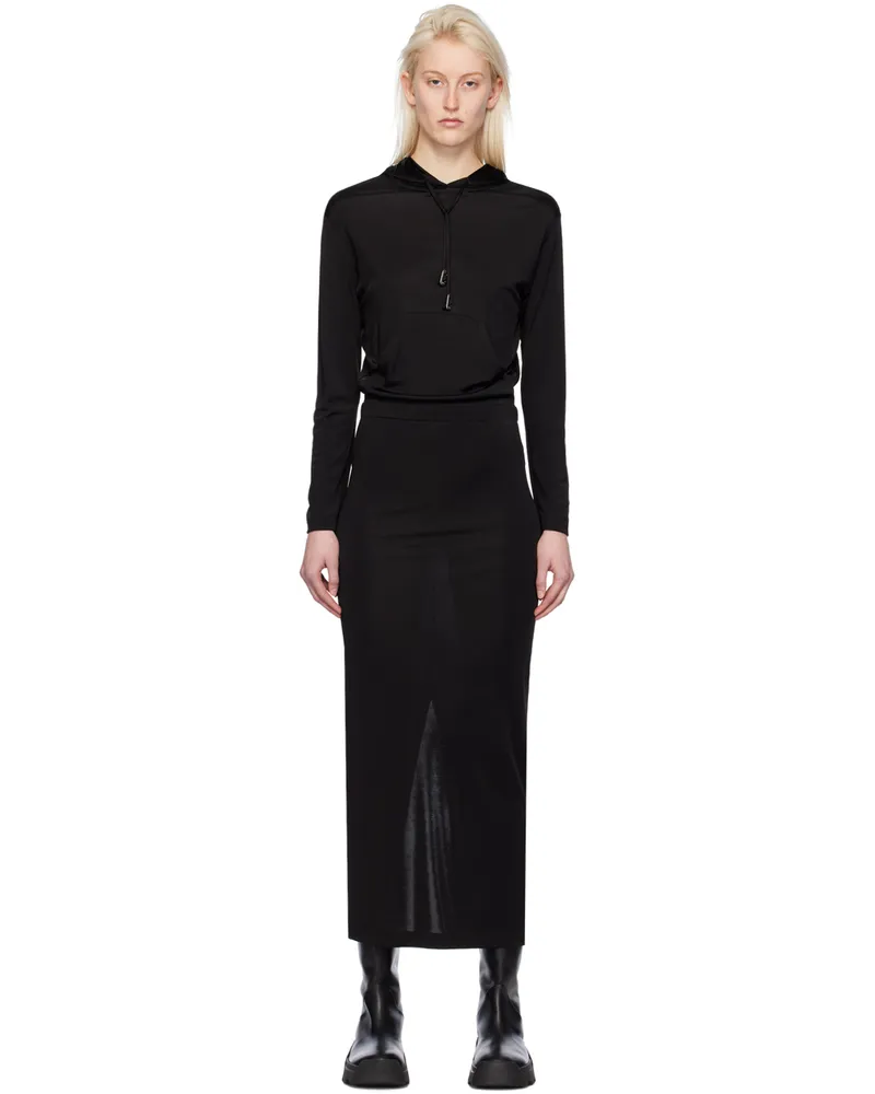 Dion Lee Black Gathered Maxi Dress Black