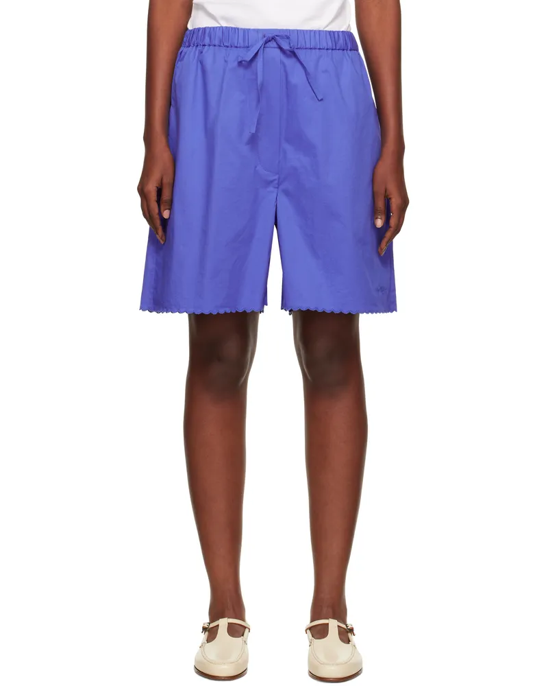 CORDERA Blue Wavy Bermuda Shorts Hortensia