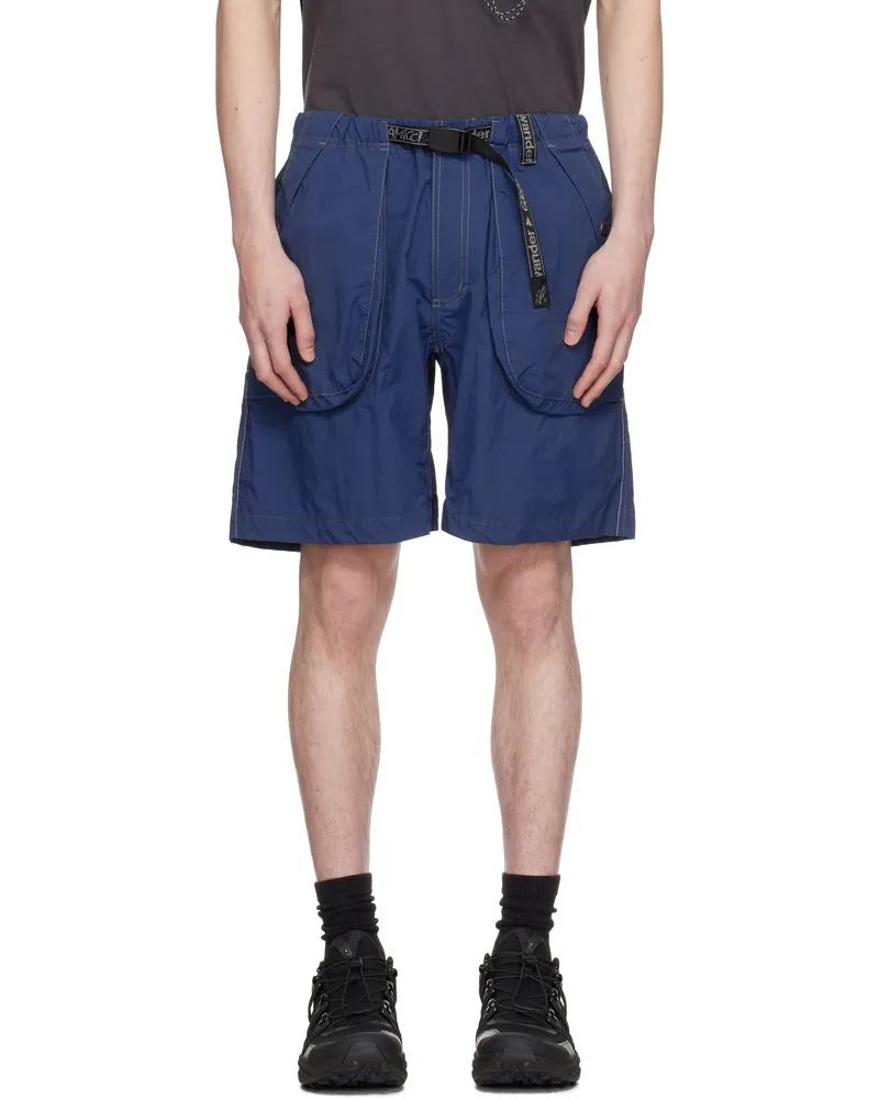 and wander Blue Gramicci Edition Brushed Nylon Shorts Blue