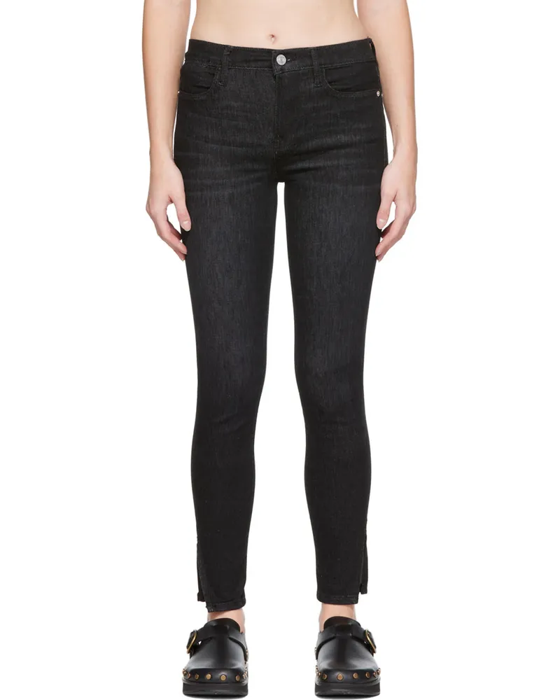 Frame Denim Black 'Le High Skinny' Jeans Corvo