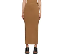 Brown Nadja Button Maxi Skirt
