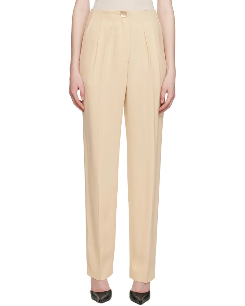 Maiden Name Beige Lila Trousers Ivory
