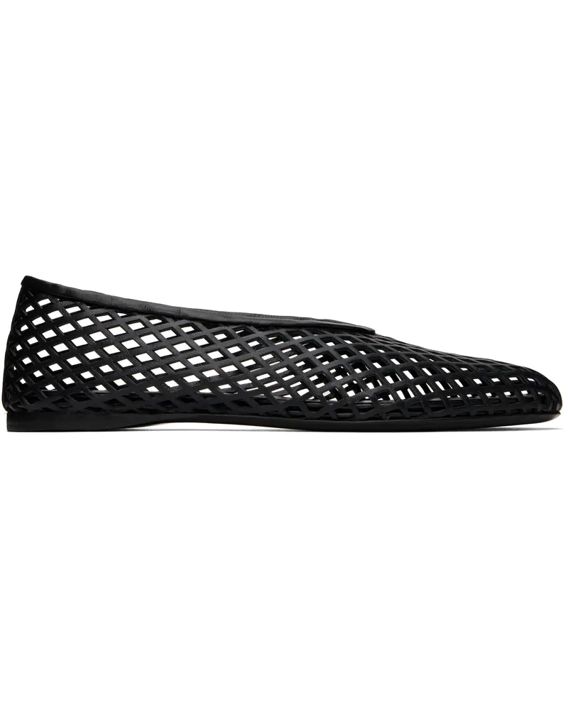 Proenza Schouler Black Tee Perforated Ballerina Flats Black