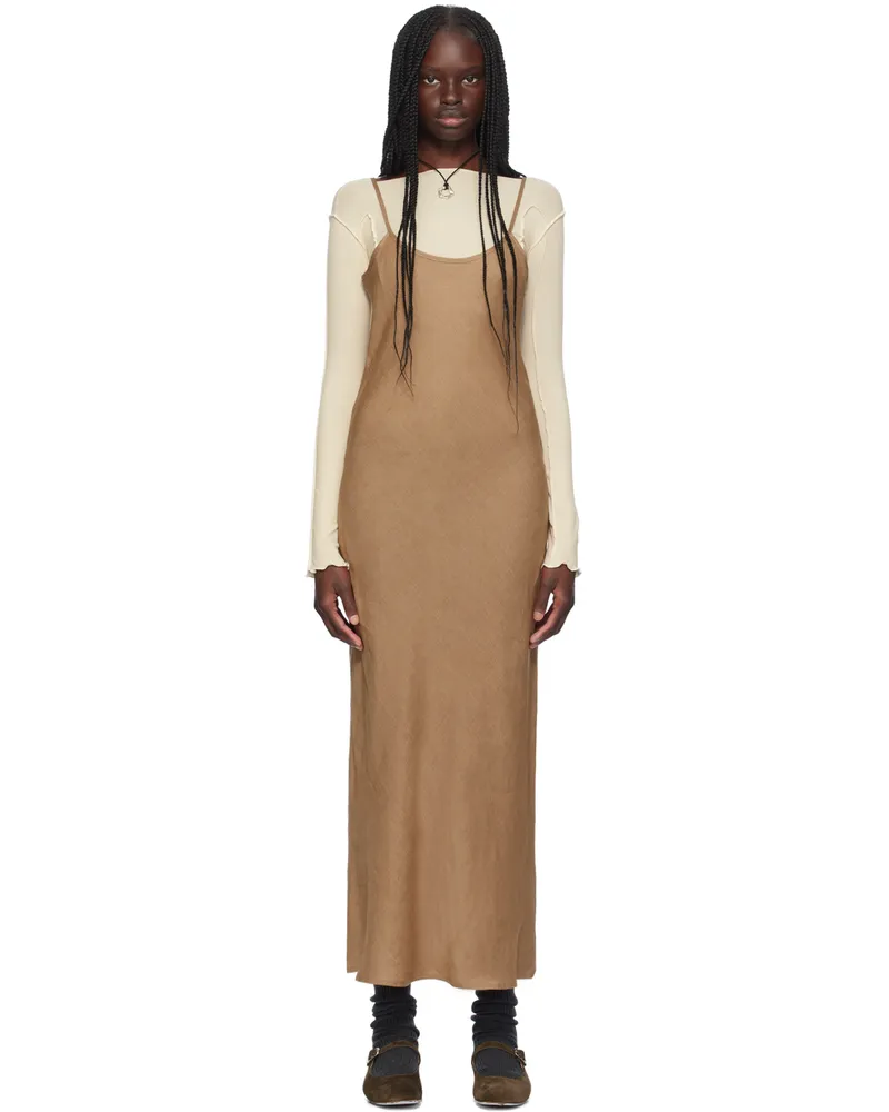 Baserange Beige Dydine Maxi Dress Ocular