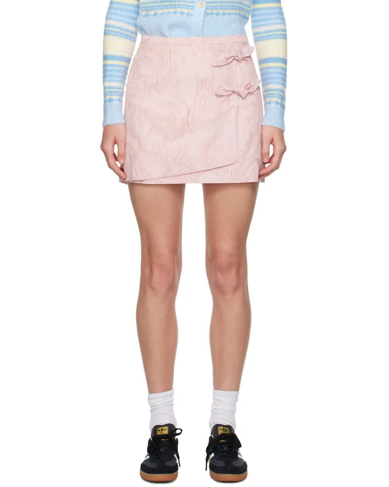 Ganni Pink Textured Miniskirt 038