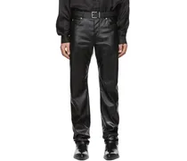 Black Faux-Leather Trousers