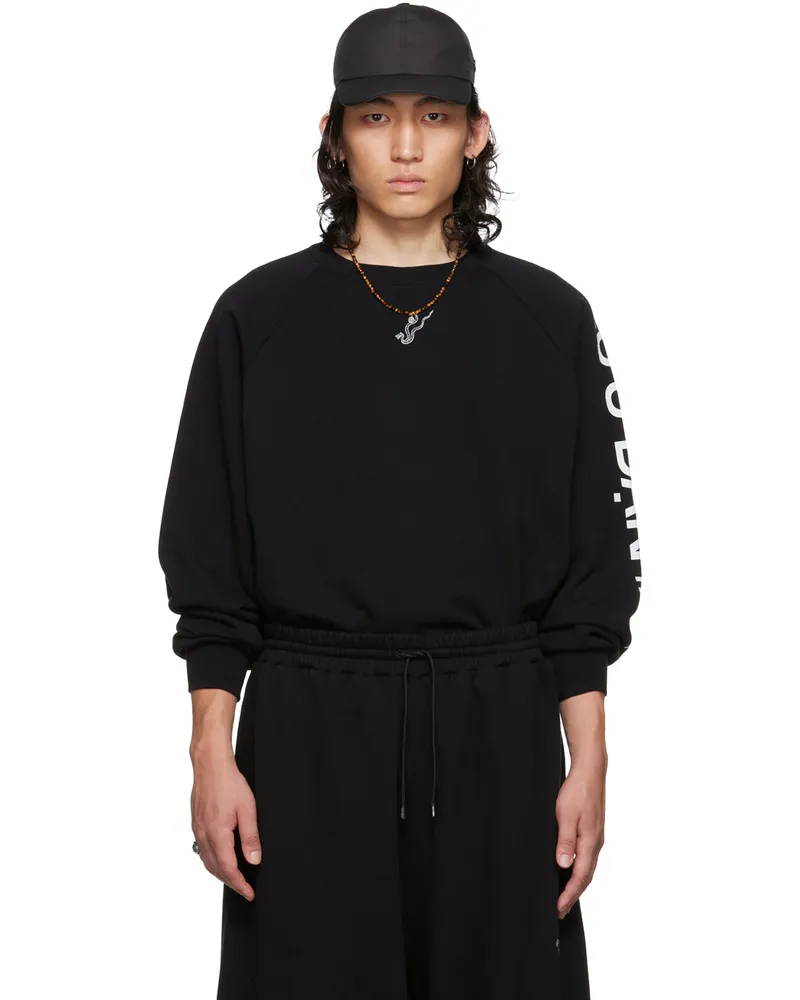 LU'U DAN Black Oversized Serpent Sweatshirt Black