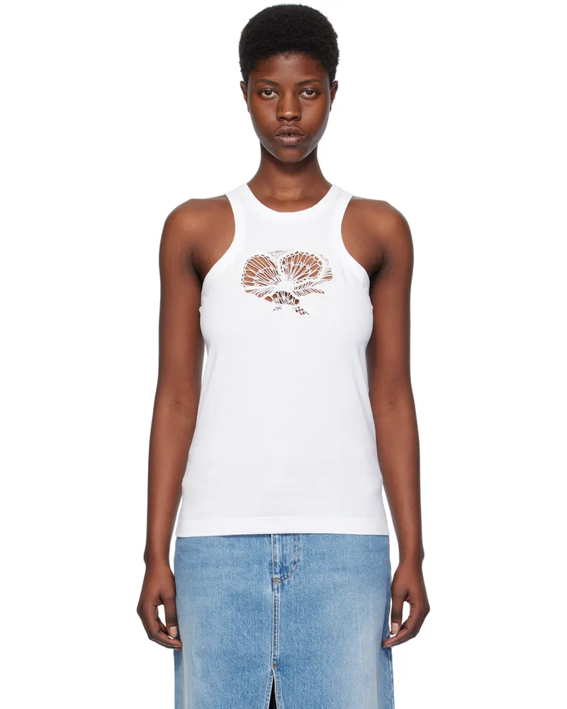 Stella McCartney White Crochet Cutout Tank Top 9000