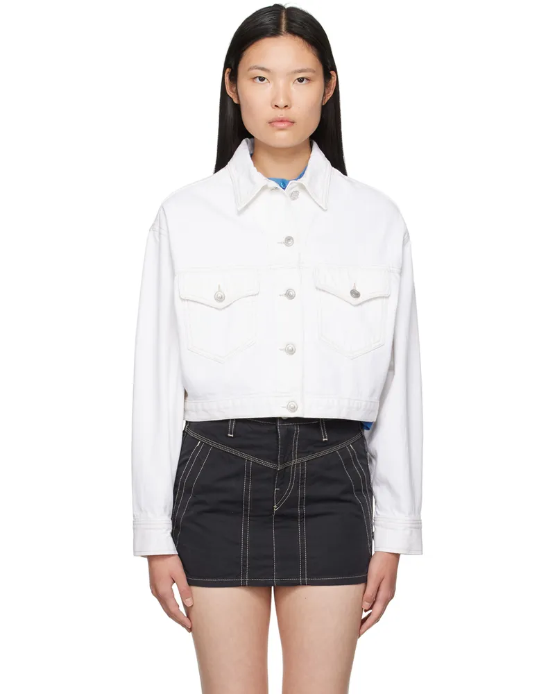 Étoile Isabel Marant White Tadia Denim Jacket 20wh