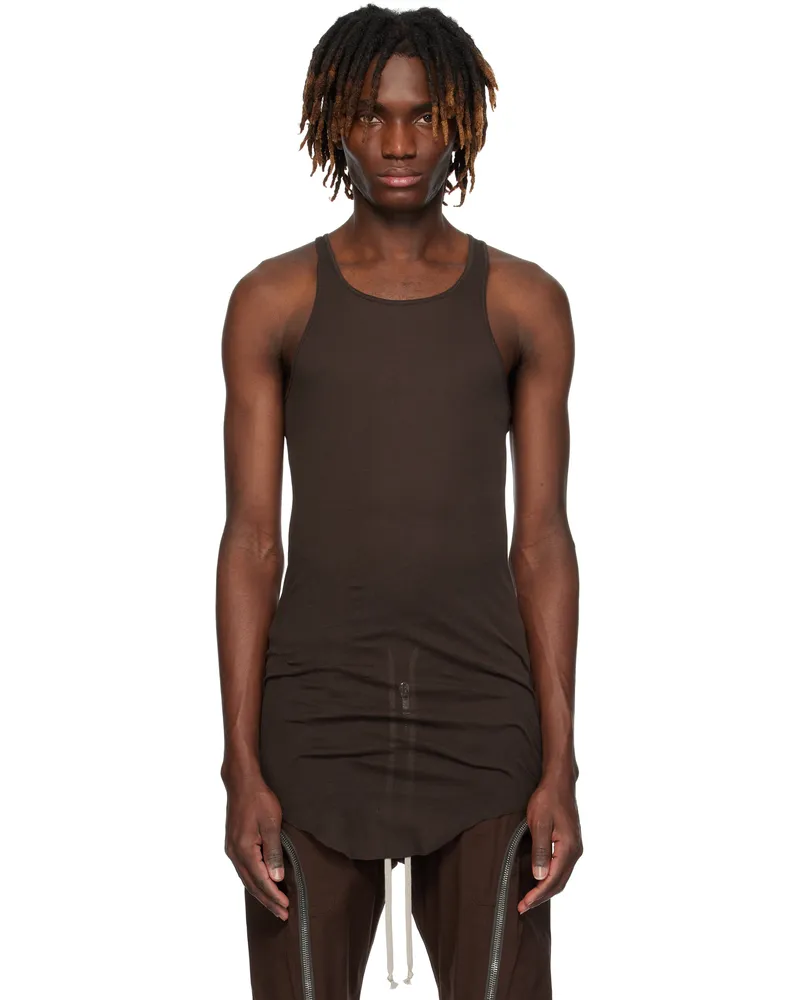 Rick Owens Brown Hollywood Basic Rib Tank Top 14