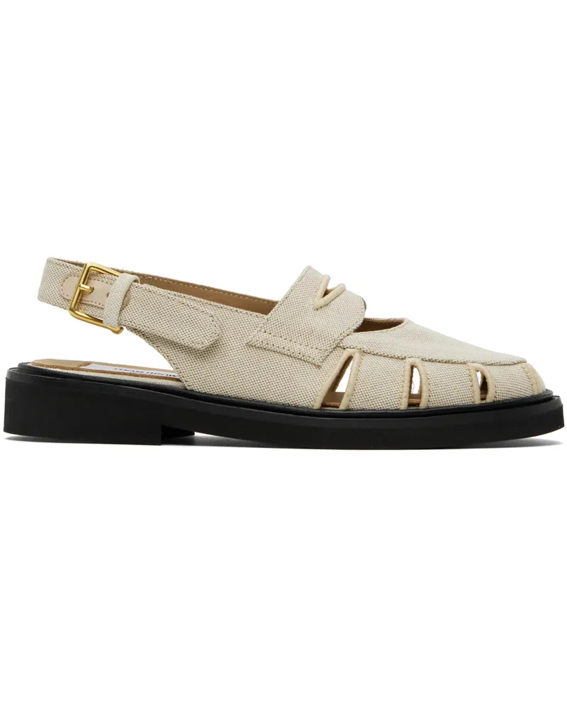 Thom Browne Beige Slingback Cutout Sandals 255