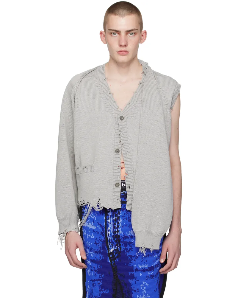 Doublet Gray 2Way Sleeve Cardigan Grey