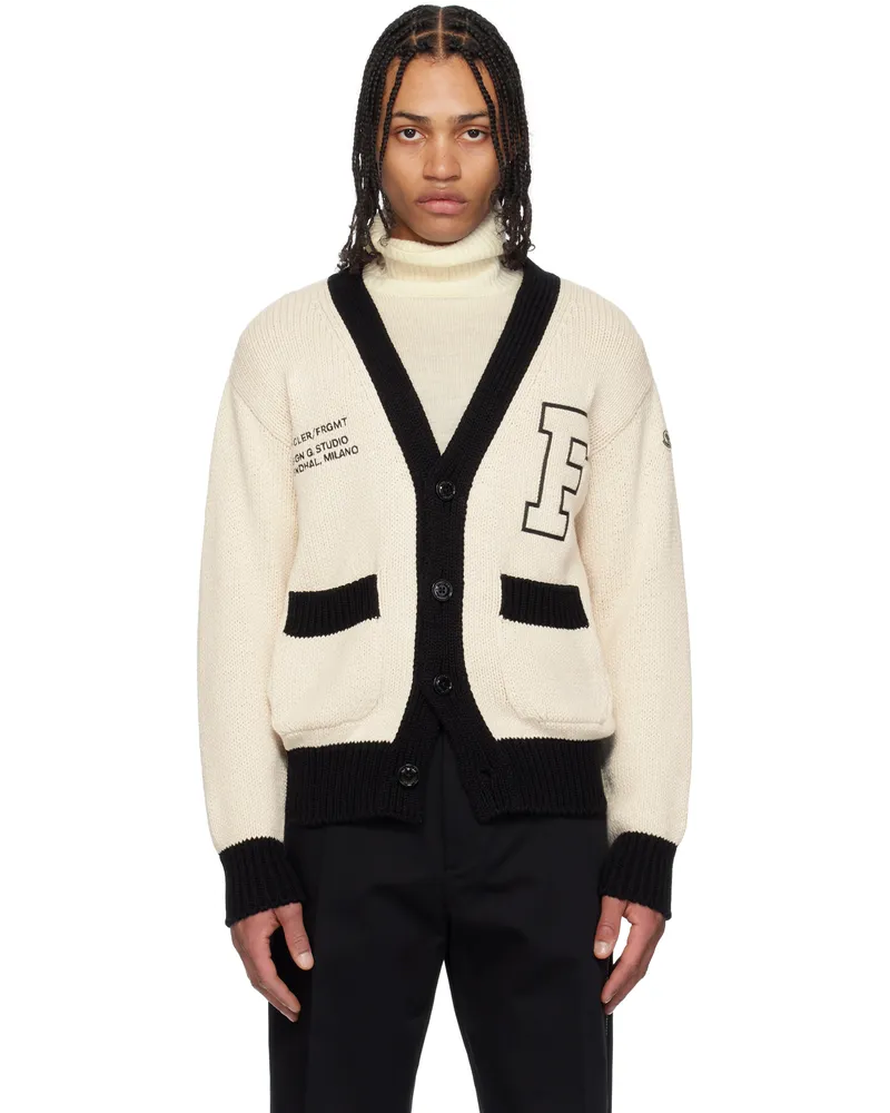 Moncler Moncler x FRGMT Hiroshi Fujiwara Off-White Embroidered Cotton Cardigan 034