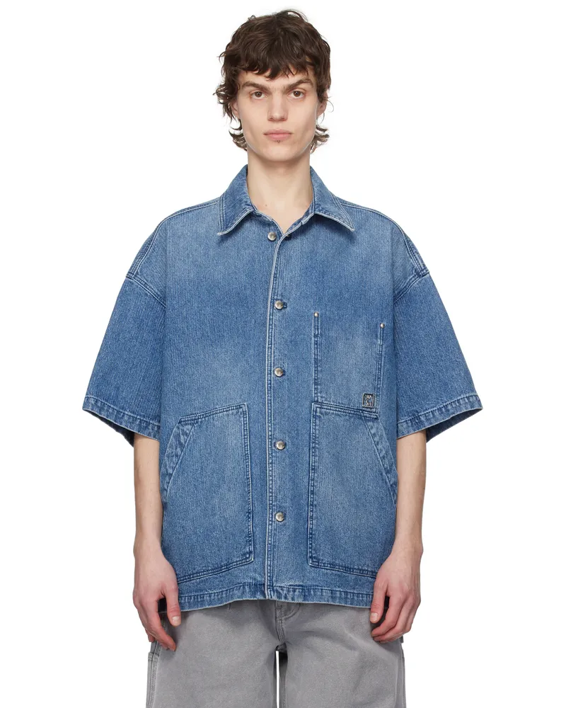 Wooyoungmi Blue Faded Denim Shirt Blue995l