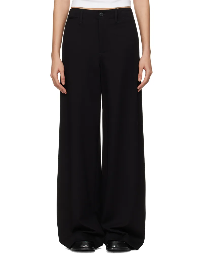 Rag & Bone Black 'The Sofie' Ponte Full-Length Trousers Black