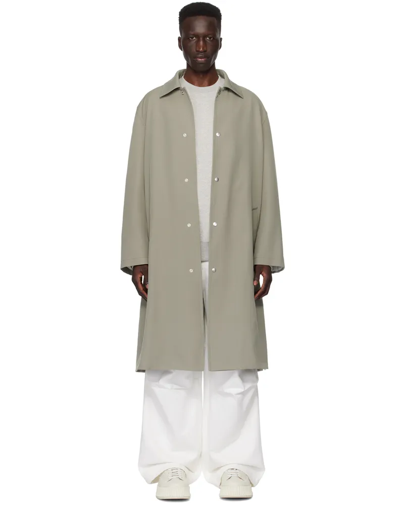Jil Sander Green Press-Stud Coat 317