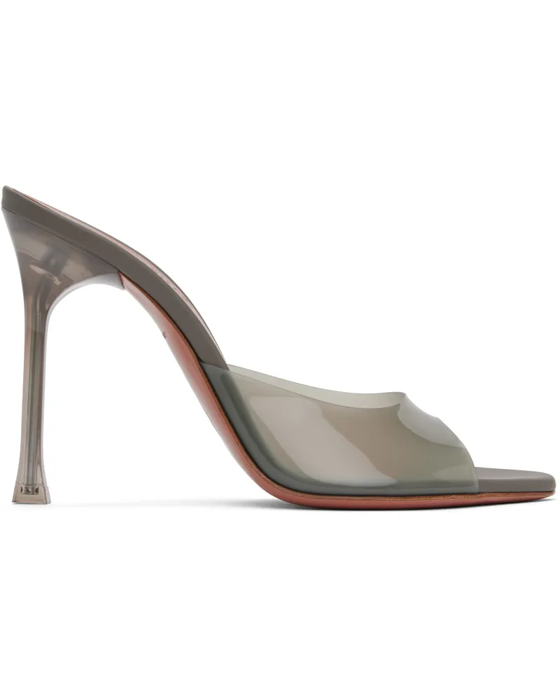 Amina Muaddi Gray Alexa Glass Slipper 105 Heeled Sandals Milky