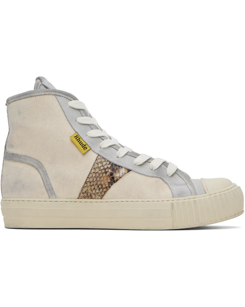 RHUDE Beige Bel Airs Sneakers White