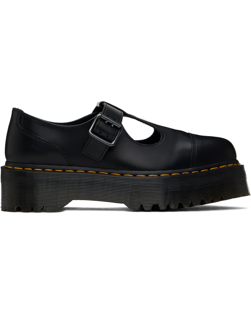 Dr.Martens Black Bethan Polished Smooth Leather Loafers Black