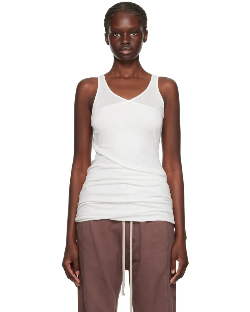 DRKSHDW by Rick Owens Off-White Double Ziggy Banana Tank Top 11