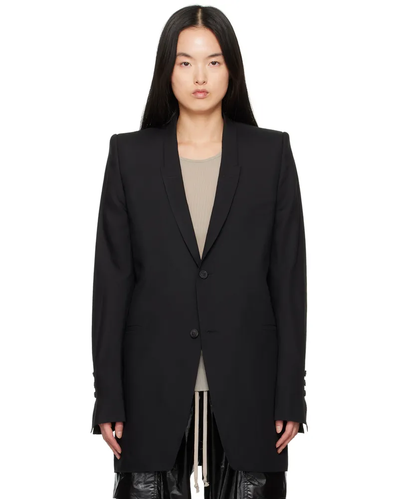 Rick Owens Black Hollywood Dirt Tailored LS Blazer 09