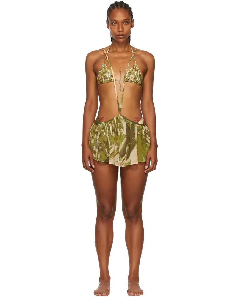 Collina Strada SSENSE Exclusive Khaki Recycled Nylon Bikini Olive
