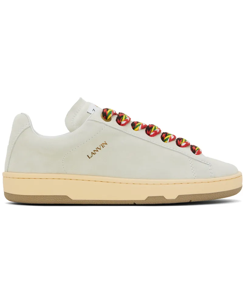 Lanvin White Suede Curb Lite Sneakers 00