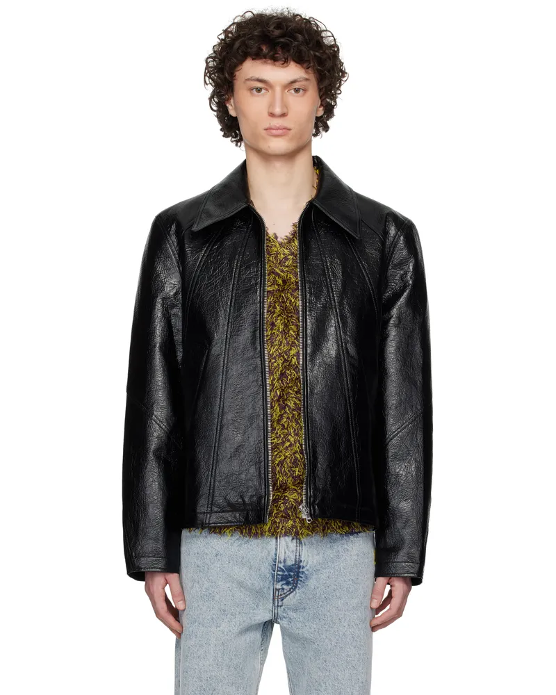 Séfr Black Duke Faux-Leather Jacket Faux