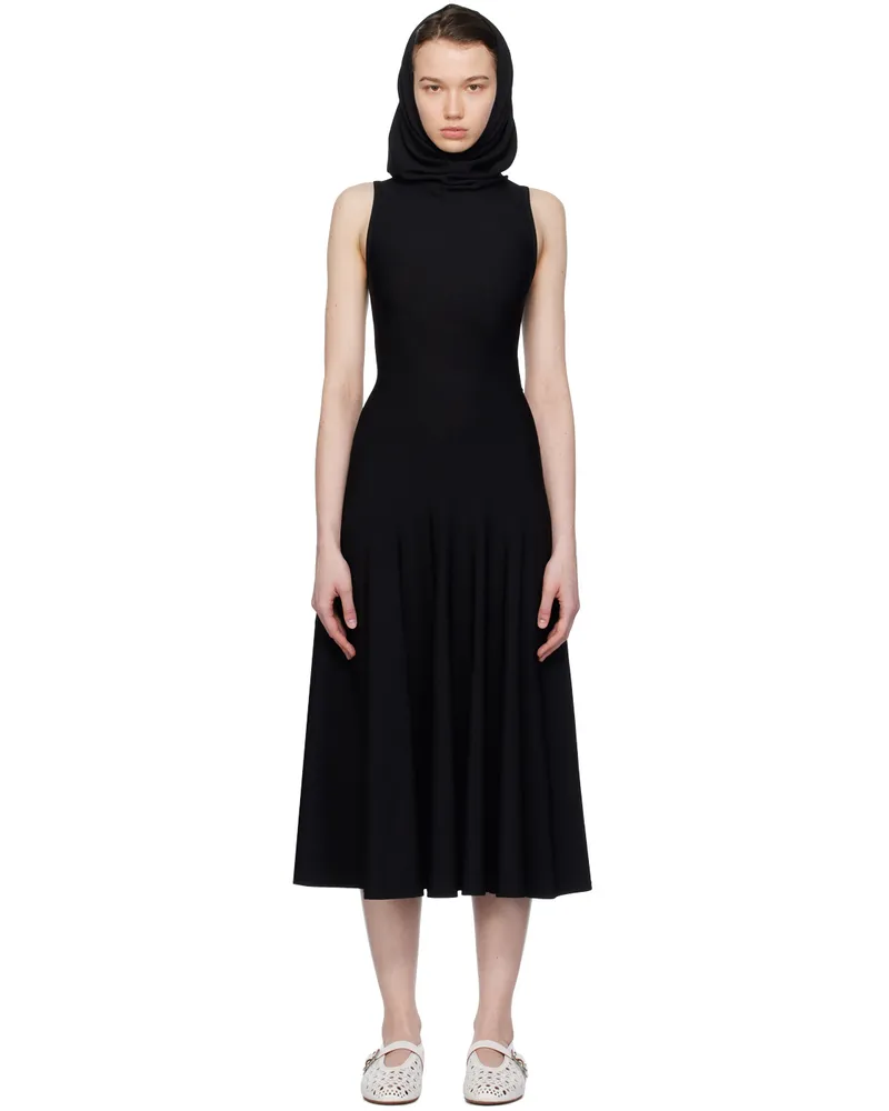 Alaïa Black Hooded Maxi Dress 995