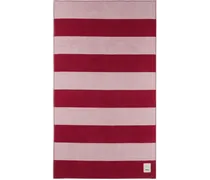 Pink & Red Block Stripes Beach Towel