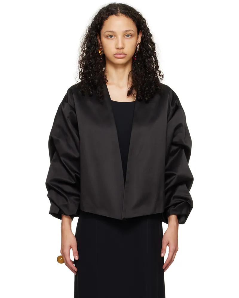 BITE Studios Black Crinkled Sleeve Jacket Black