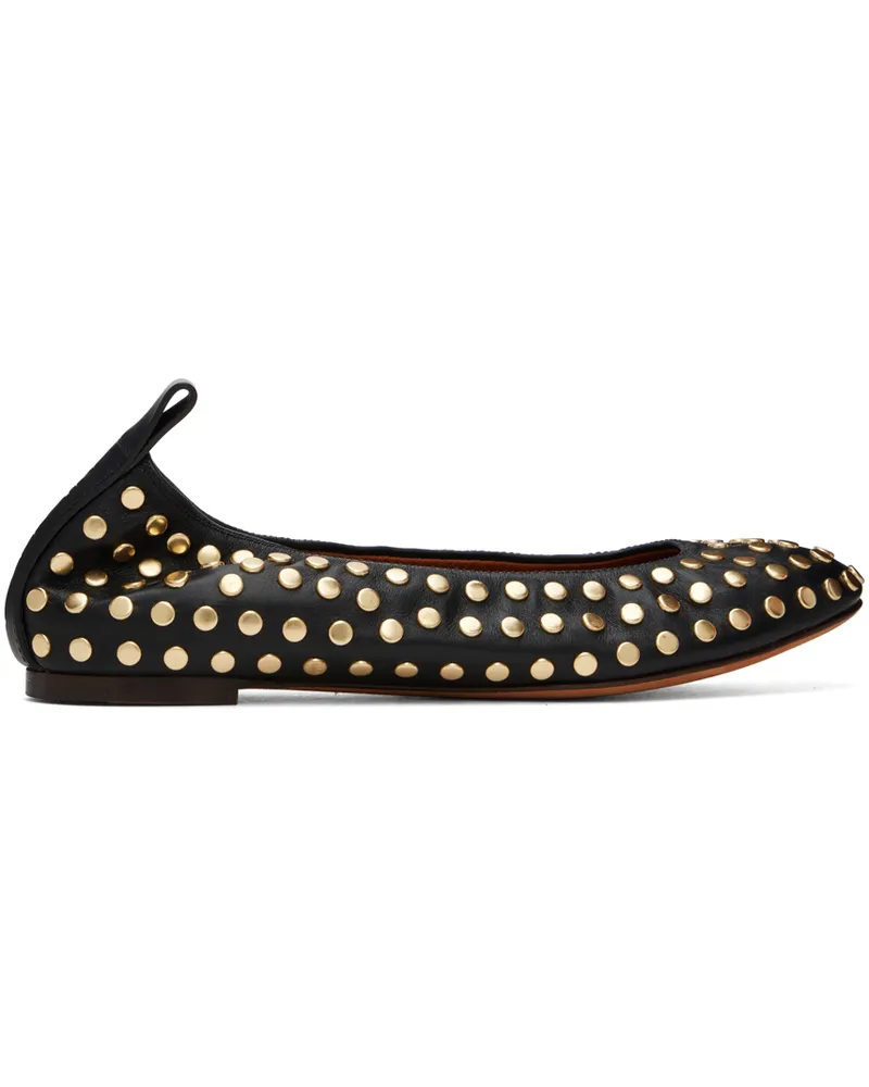 Lanvin Black Studs Leather Ballerina Flats 10