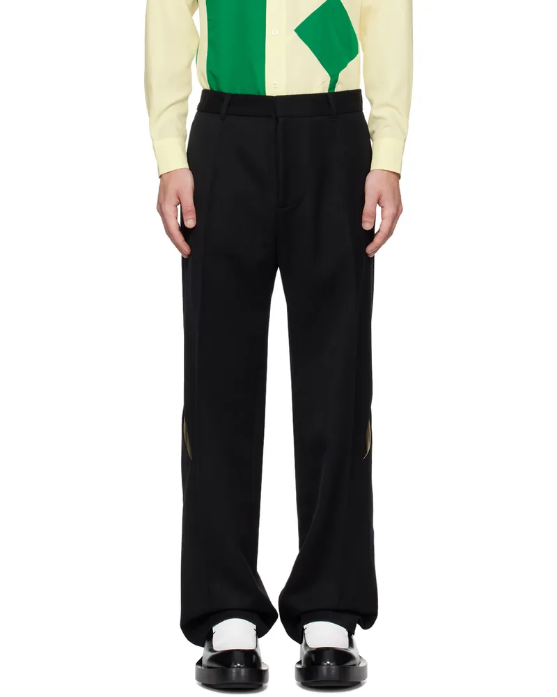 STEFAN COOKE Black Slashed Trousers Black