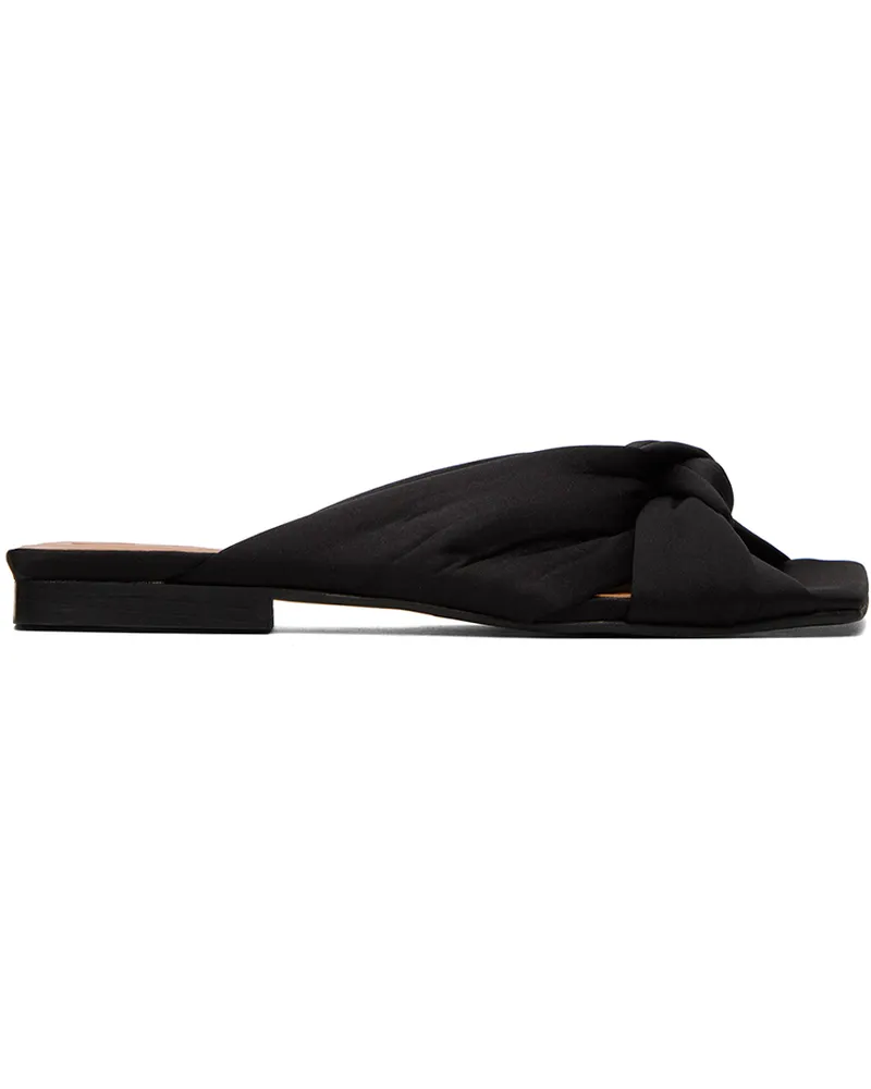 Ganni Black Soft Knot Mules 099