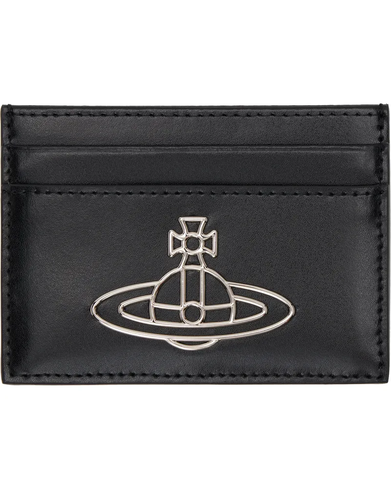 Vivienne Westwood Black Flat Silky Leather Card Holder Aw24-n401