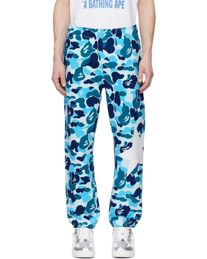 BAPE Blue ABC Camo Sweatpants Blue
