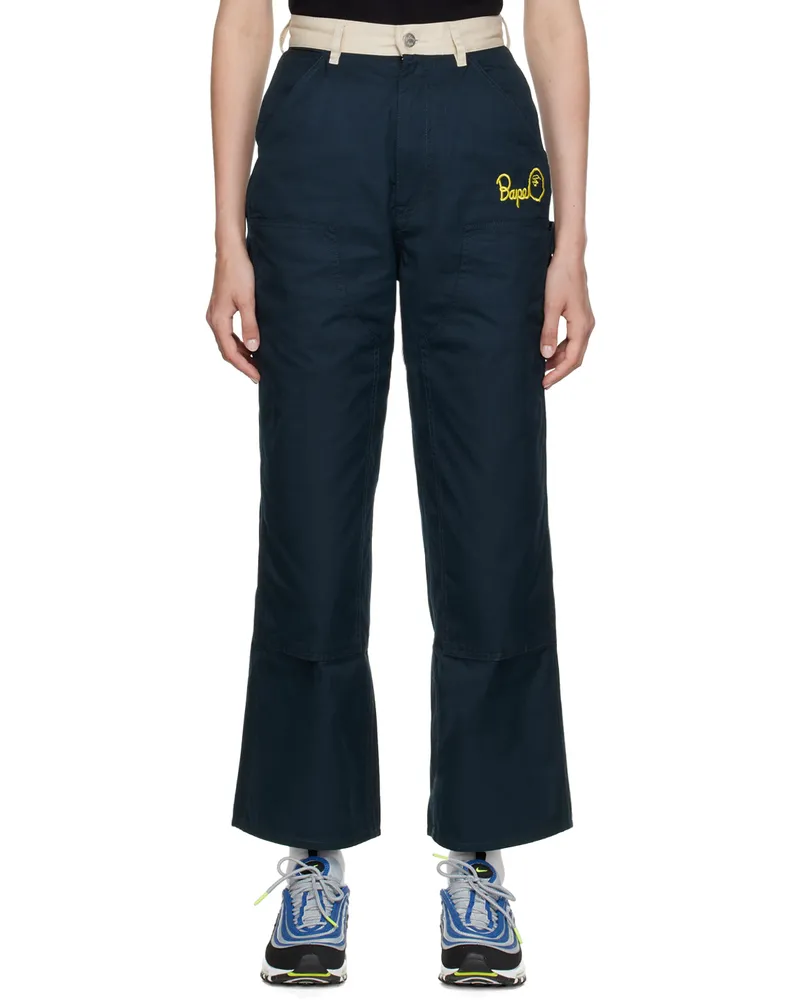 BAPE Navy Painter Trousers Navy