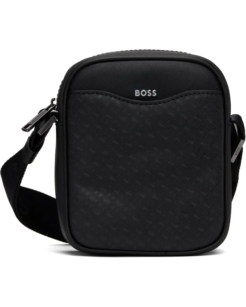 HUGO BOSS Black Monogram Pocket Reporter Bag 001-black